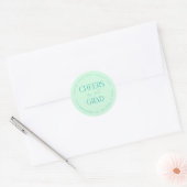 Mint Green Gepersonaliseerde Proost op het Afstude Ronde Sticker (Envelop)