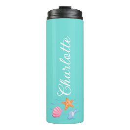 Mint Green gepersonaliseerde schelpen Thermosbeker