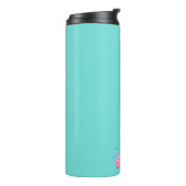 Mint Green gepersonaliseerde schelpen Thermosbeker (Gedraaid links)