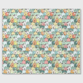 Mint & Green Gestapelde Honden Cadeaupapier (Vlak)