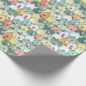 Mint & Green Gestapelde Honden Cadeaupapier (Hoek)