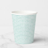 Mint Green Gestreepte Party Cups Papieren Bekers (Rechts)