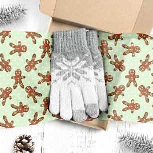 Mint Green Gingerbread Man Kerstmis Tissuepapier