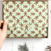 Mint Green Gingerbread Man Kerstmis Tissuepapier
