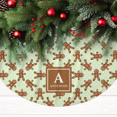 Mint Green Gingerbread Man Monogram Kerstmis Kerstboom Rok