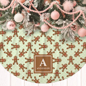Mint Green Gingerbread Man Monogram Kerstmis Kerstboom Rok