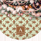 Mint Green Gingerbread Man Monogram Kerstmis Kerstboom Rok