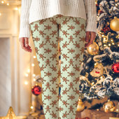 Mint Green Gingerbread Man Polka Dot Kerstmis Leggings