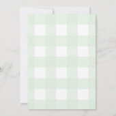 Mint Green Gingham Baby shower by Mail Invitation Kaart (Achterkant)