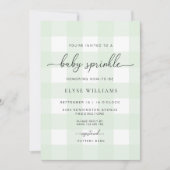 Mint Green Gingham Baby Sprinkle Kaart (Voorkant)