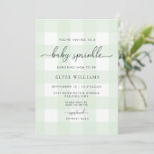 Mint Green Gingham Baby Sprinkle Kaart (Staand voorkant)