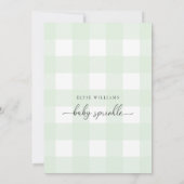 Mint Green Gingham Baby Sprinkle Kaart (Achterkant)