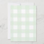 Mint Green Gingham Baptism Invitation Kaart (Achterkant)