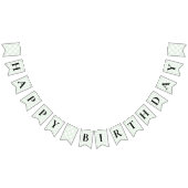 Mint Green Gingham Birthday Bunting Flag Banner (Alle)