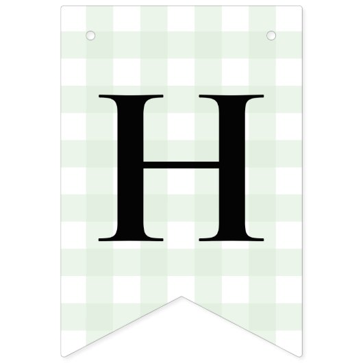 Mint Green Gingham Birthday Bunting Flag Banner (Tweede vlag)