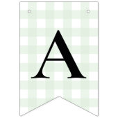 Mint Green Gingham Birthday Bunting Flag Banner (Derde vlag)