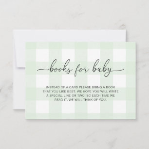 Mint Green Gingham Books Request Insert Kaart