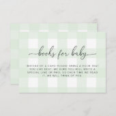 Mint Green Gingham Books Request Insert Kaart (Voorkant / Achterkant)
