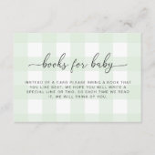 Mint Green Gingham Books Request Insert Kaart (Voorkant)