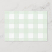 Mint Green Gingham Books Request Insert Kaart (Achterkant)