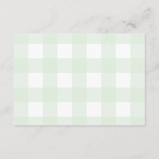 Mint Green Gingham Books Request Insert Kaart (Achterkant)