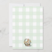 Mint Green Gingham Bunny Paaseierjacht Kaart (Achterkant)