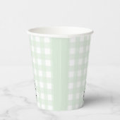 Mint Green Gingham Bunny Rabbit Paper cup Papieren Bekers (Rechts)