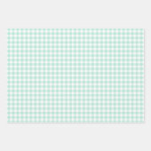 Mint Green Gingham Check Patroon Inpakpapier Vel (Voorkant)