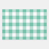 Mint Green Gingham Check Pset Inpakpapier Vel (Voorkant 2)