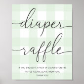Mint Green Gingham Diaper Poster Raffle (Voorkant)
