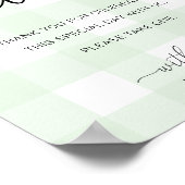 Mint Green Gingham Favors Sign Poster (Hoek)