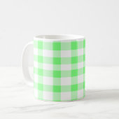 Mint Green Gingham Koffiemok (Voorkant links)