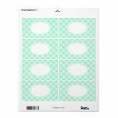 Mint Green Gingham Labels (Full Sheet)