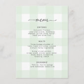 Mint Green Gingham Menu (Voorkant)