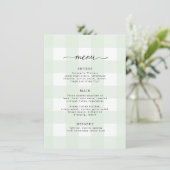 Mint Green Gingham Menu (Staand voorkant)