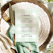 Mint Green Gingham Menu