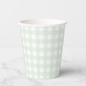 Mint Green Gingham Paper cup Papieren Bekers (Voorkant)