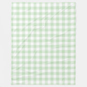 Mint Green Gingham Pattern Fleece Deken (Voorkant)