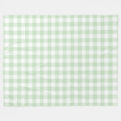 Mint Green Gingham Pattern Fleece Deken (Voorkant (Horizontaal))