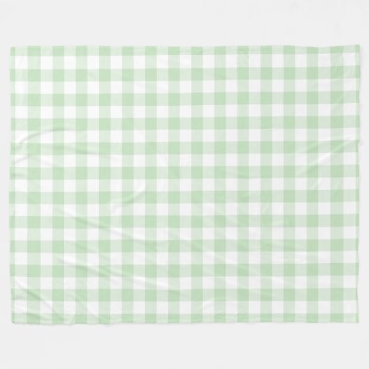 Mint Green Gingham Pattern Fleece Deken (Voorkant (Horizontaal))