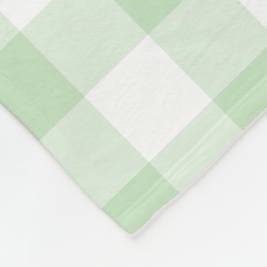 Mint Green Gingham Pattern Fleece Deken (Hoek)
