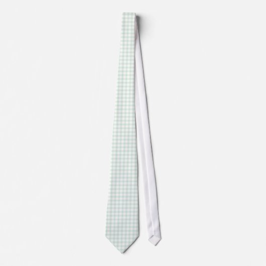Mint Green Gingham Pattern-Stropdassen voor mannen Stropdas (Voorkant)