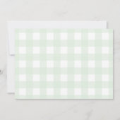 Mint Green Gingham Photo Birthday Invitation Kaart (Achterkant)