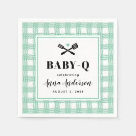 Mint Green Gingham Plaid Baby Q Servet