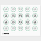 Mint Green Gingham Plaid Dank u Baby Ronde Sticker (Vel)
