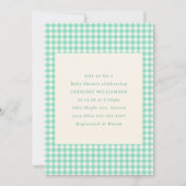 Mint Green Gingham Plaid Schattige Zomer Baby show Kaart (Voorkant)