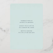 Mint Green Girl First Birthday Confetti Gold Foil Folie Uitnodiging (Achterkant)