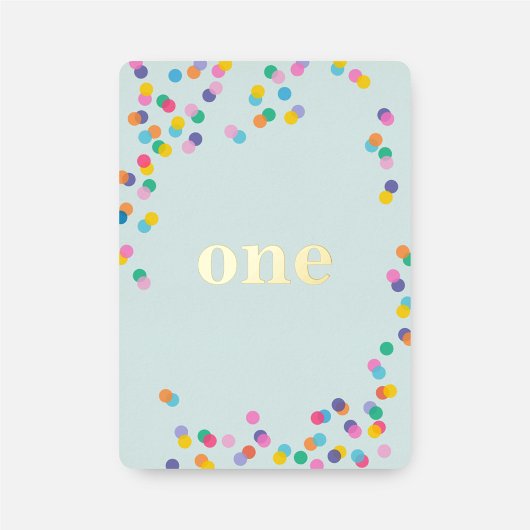 Mint Green Girl First Birthday Confetti Gold Foil Folie Uitnodiging