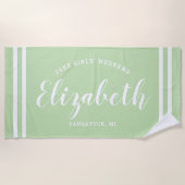 Mint Green Girls Weekend Persoonlijke naam Strandlaken (Voorkant)