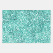 Mint Green Glam Glitter Kerstmis Inpakpapier Vel (Voorkant 3)